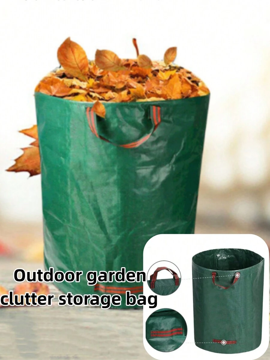 1 Túi đựng lá PE dung tích lớn chống thấm nước Nhà sản xuất bán buôn Túi đựng rác trong vườn Túi đựng lá mùa thu xanh Túi đựng đồ làm vườn Túi đựng đồ ngoài trời cho vườn - Nhiều màu - Xem 1