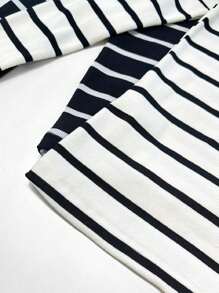 Women T-Shirts - Black/off Striped - View 4