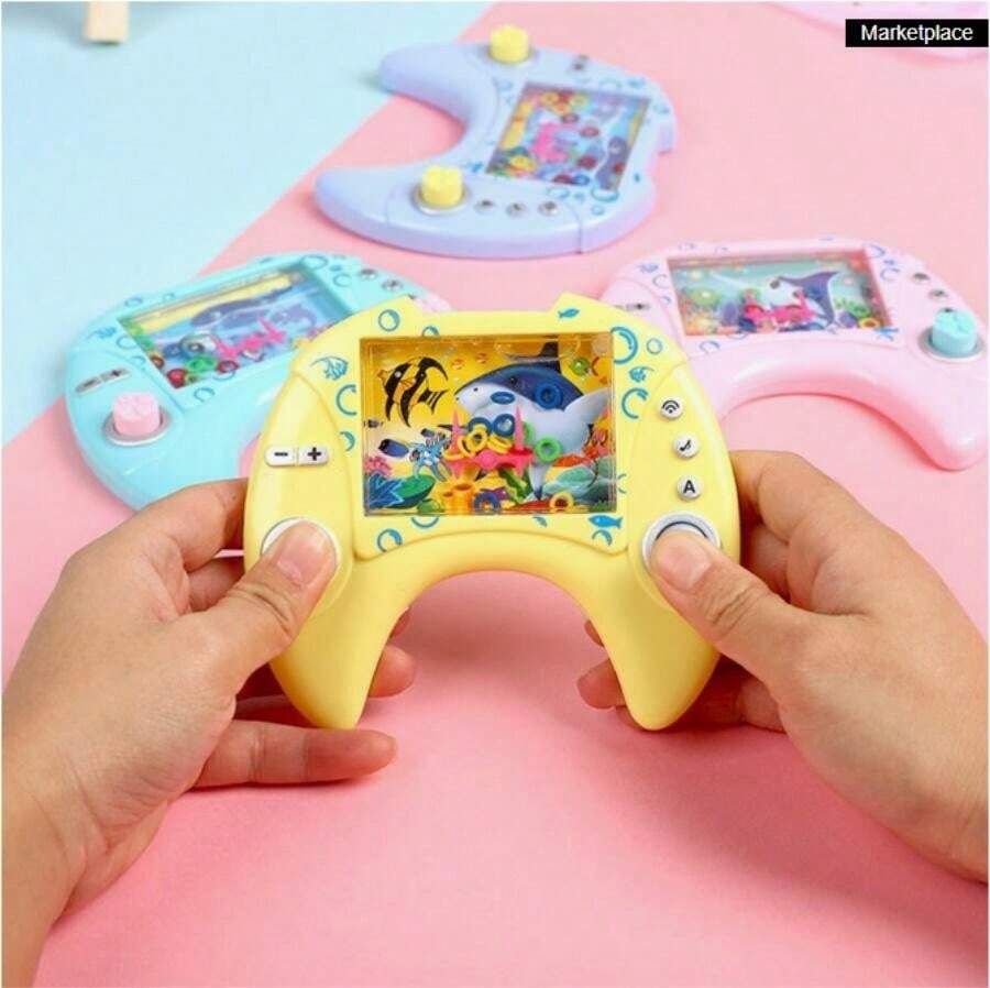 1pc Classic Water Press Bubble Machine Toy With Game Of Ring Toss