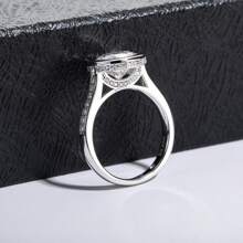 ANU JEWEL 3CTTW Moissanite Halo Nhẫn Đính Hôn, Nhẫn Nữ Bạc 925 Thích Hợp Cho Bé Gái Nhẫn Đính Kim Cương Giả - trắng - Xem 8