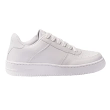 Tênis Casual Feminino Masculino Force Liso Couro Original