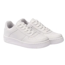 Tênis Casual Feminino Masculino Force Liso Couro Original