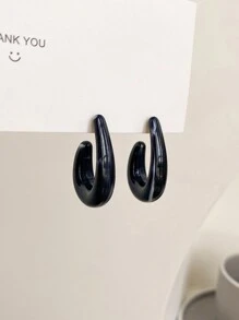 1 đôi bông tai móc tròn thời trang, kiểu dáng thường ngày, cá tính. - trái cam - Xem 7