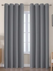 Estelar Textiler 2 件灰色遮光窗帘卧室遮光窗帘隔热窗帘，适用于客厅窗户。 - 灰色 - 查看 13