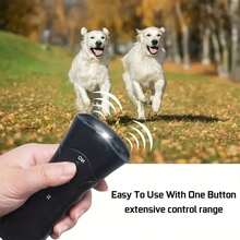 Anti-Barking Control Device, Ultrasonic Anti-Bark Device With 3 Modes And LED Light, Dual Sensor Dog Barking Control, Dog Training Tool, Suitable For Both Humans And Dogs, Up To 33 Feet Range - Black - View 2