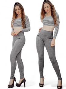 Women Pants - 灰色 - 查看 3
