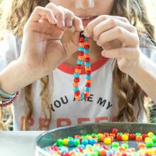 100pcs 6x9mm Rainbow Pony Beads Big Hole Beads Perfect For Bracelets DIY Kandi Jewelry Making Hand Crafts Hair Beads Jewelry Making Accessories