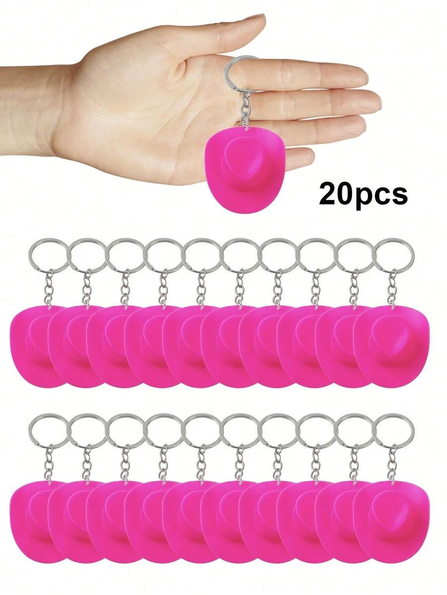 20pcs/10pcs/1pc Unisex Mini Light Pink Western Cowboy Hat Model Keychain, 2.12in, Couple Gift, Y2K Style Creative Keyring/Chain, Funny Gift For Sisters, Bag Decor, Phone/Car Key Holder Accessories Car Accessories Bag Charm School Cute Goth Bag Accessories Lanyards With Id Holder Car Accessories Bag Charms Christmas Car Accessories Teacher Friend Gift Ideas