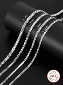 925純銀鏈條樣式項鍊用於女士/男士,吊墜,長款&粗套頭毛衣,基本款&多用途風格 - 925純銀 - 查看 33