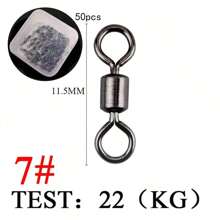 桶式钓鱼转环，不锈钢转环渔具海水、淡水、前导线/线/诱饵连接器 - 深灰色 - 查看 20