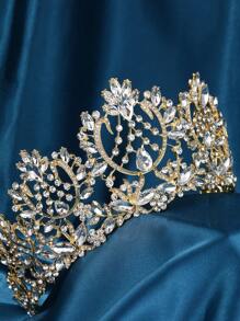 1pc Women's Alloy & Rhinestone Baroque Royal Style Crown, Elegant Wedding Party Headband, Bridal Hair Accessory, Safely Packaged