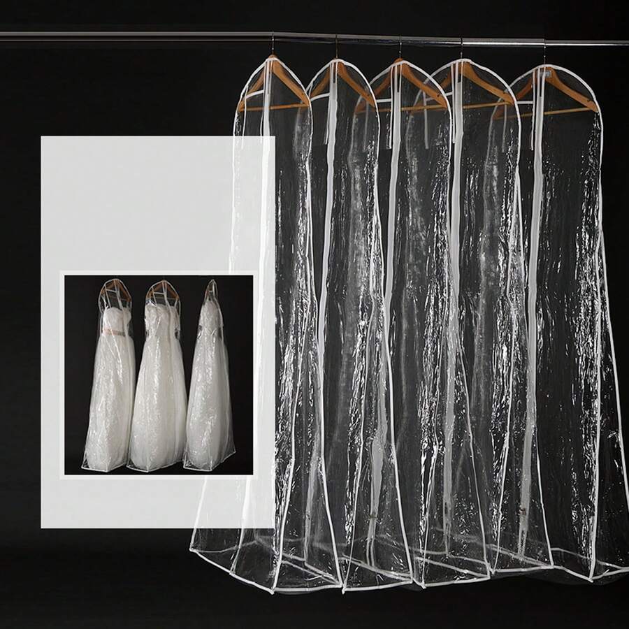 Wedding Dress Transparent Cover Storage Display Bag Waterproof Moisture Proof Large Bridal Gown Garment - Clear - View 1