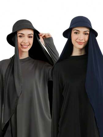 1件女性純色/多彩時尚套裝，包括雪紡頭巾和漿果帽組合以及2入組圍巾帽套裝