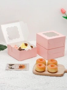 5pcs/10pcs/15pcs/20pcs Windowed Dessert Boxes For Cookies, Mini Pies, Cupcakes, Baking Supplies, Cake Boxes - Paper - View 5