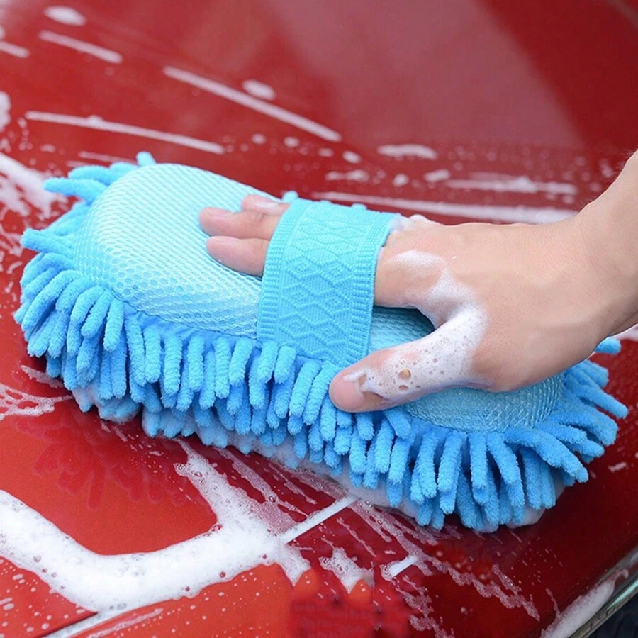 1入組汽車清洗海綿方塊、汽車擦拭吸水手套、汽車清洗工具、汽車美容清潔產品、抹布 - 藍色 - 查看 1