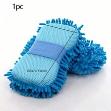 1入組汽車清洗海綿方塊、汽車擦拭吸水手套、汽車清洗工具、汽車美容清潔產品、抹布 - 藍色 - 查看 3