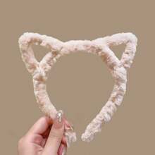 1入組女士可愛貓耳頭箍，2023夏季新品，防滑洗臉頭箍，髮箍，髮夾 - 彩色 - 查看 7