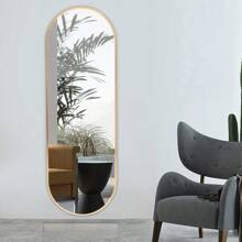 LIVINGANDHOME Living And Home 1 Piece Modern Oval Metal Full Length Wall Mirror,Wall Mounted Full Body Mirror For Living Room,Bedroom,Dressing Room - Gold (40 x 120CM) - View 7