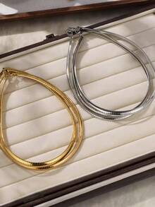 1入新款豪華金屬蛇骨項圈，時尚18k金防水陳述項鍊，適合女性 - 項鍊 - 查看 3