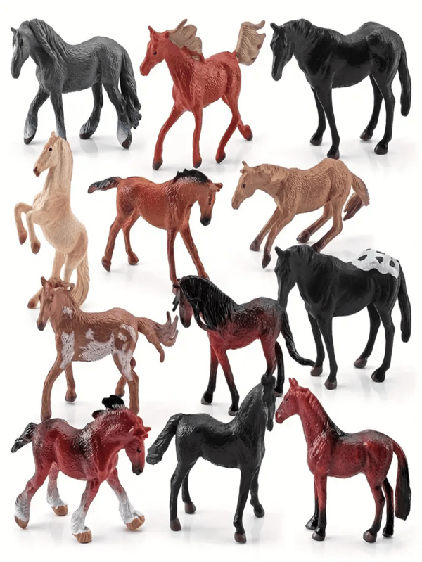 12pcs Realistic World Famous Horse Animal Models, Noble Horse Static Models, Models To Expand Cognitive Ability, Multifunctional Ornaments