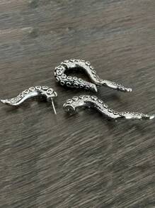 1 chiếc Vòng bít tai bạch tuộc theo phong cách Gothic với nhiều phương pháp đeo, hoàn hảo cho các bữa tiệc - Bạc - Xem 8