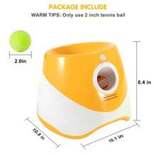 lanzador de pelotas para perros con 3/9 pelotas, juguete interactivo automático con batería recargable de alta capacidad, máquina lanzadora para perseguir la pelota, juguetes para lanzar pelotas de tenis para mascotas, máquina automática de lanzamiento de pelotas para perros - Naranja - Ver 10