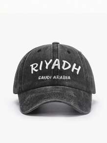 1pc Heren Baseball petten Saoedi-Arabië Riyadh Geborduurd Gewassen stof Ademend Zacht Vintage Eenvoudig en Modieus Herenaccessoires Zonnebrandcrème Hoed Kpop
