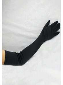 Long Black Gloves For Women - Black - View 2