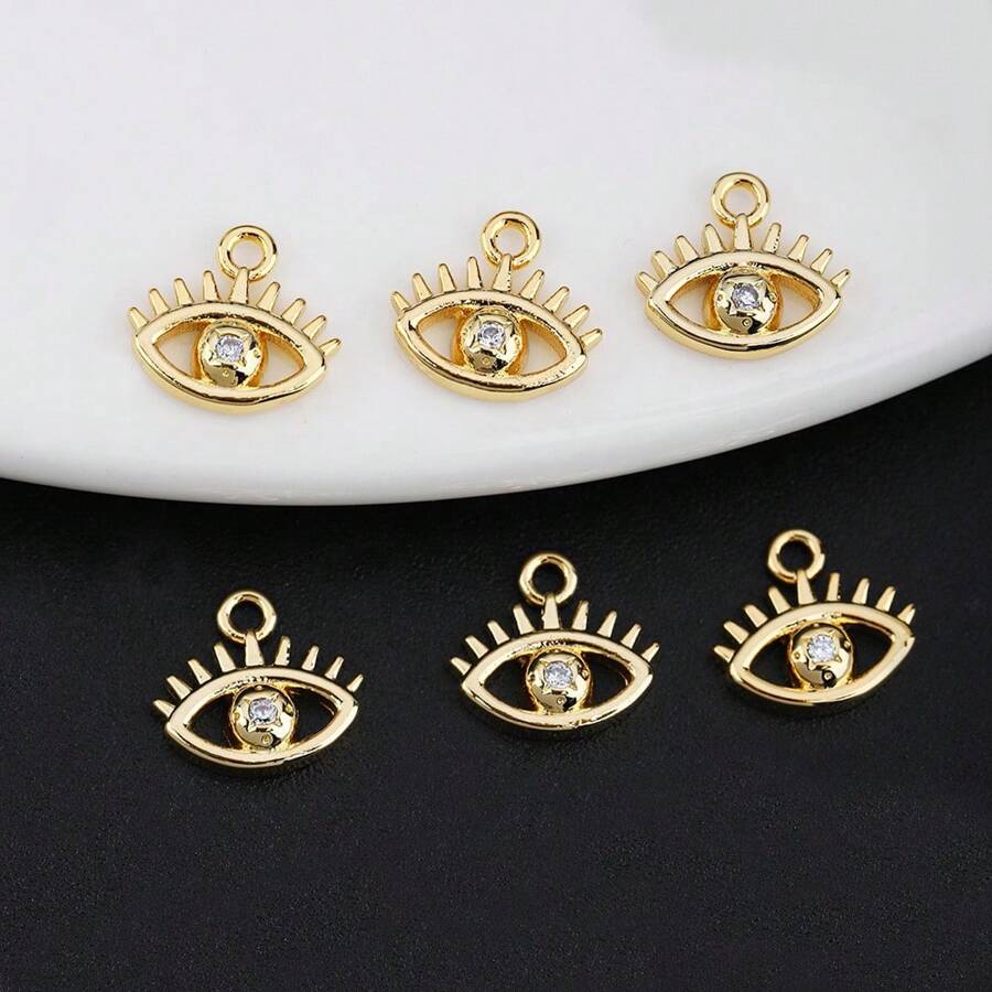 6入組邪惡之眼DIY吊墜適用於耳環,手鍊,項鍊和其他配件