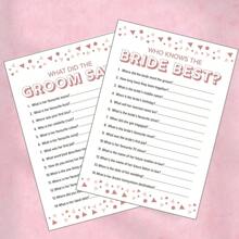 40Pcs Bridal Shower Games - Wedding Shower Games - Games Would She Rather Who Know The Bride Best What Did The Groom Say Mr. Or Mrs. Advice Game Cards For Wedding Party Favors (Pink / Floral /Blue Style)