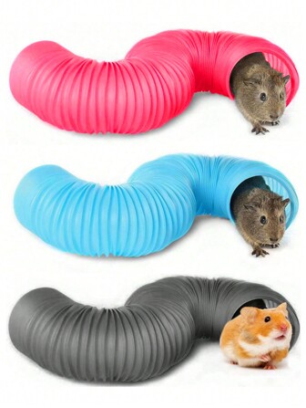1/2/3pcs Small Pet Tunnel Toy, Fun Expandable Tube For Ferret And Hamster Cage Accessories