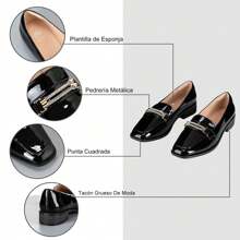 Zapatos Mujer Mocasines Plataforma  Moda Profesional Weide - Negro - Ver 8