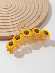 1pc Spring/ Summer Vacation Sunflower Claw Clip, Bohemian Fresh Flower Hair Claw Hair Clips Hair Jaw Clip Hair Clamps Hair Clutch Hair Catcher Clip, Beach Accessories Fall Winter Hair Accessories For Women - Multicolor - View 5