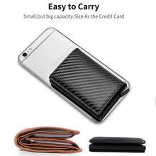 RFID Blocking Ultra-Thin Minimalist Wallet, Carbon Fiber Texture Durable Smart Pocket Card Holder, Holds 6 Cards And Bills, Suitable For Men And Women, Casual Style - Black - View 8