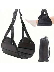 Footrest Office Feet Rest,Airplane Foot Rest Hanging Foot Hammock Simple Airplane Footrest,Portable Adjustable Strap(With Storage Bag), Foot Rest, Airplane Travel Footrest, Flight Leg Hammock Hanger Sling, Portable Travel Accessories Adjustable Height For Plane, Train, Office Bag For School School Accessories School Stuff