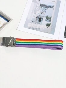 1 Stück Herrengürtel mit Regenbogen-Gurtband-Schnalle, vielseitiges Tages-Accessoire