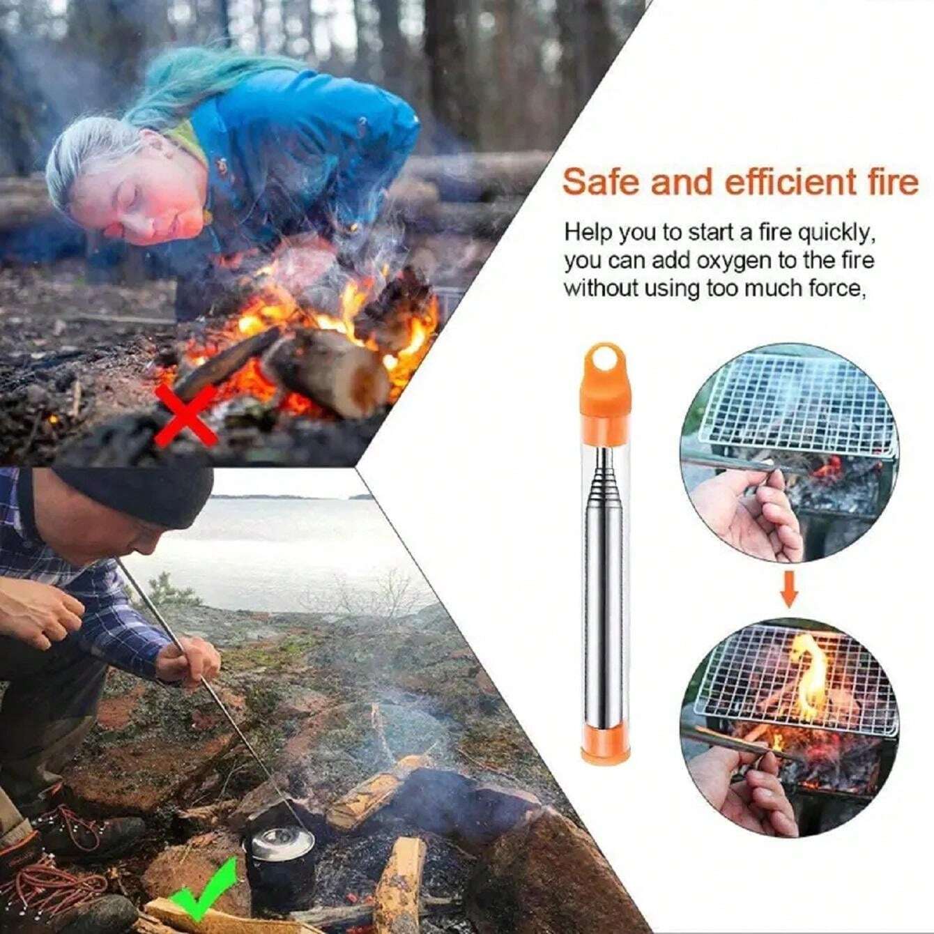 Stainless Steel Blowtorch, Outdoor Camping Aluminum Head Fire Starter
