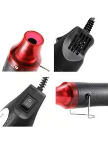 Pistola De Calor Portátil, Calor Mini Pistola de Plástico,Pistola De Aire Caliente Diy 300w,para DIY, Aplicación de Adhesivo y Remodelación de los electrodomésticos, Fácil de usar y portátil - Negro - Ver 4