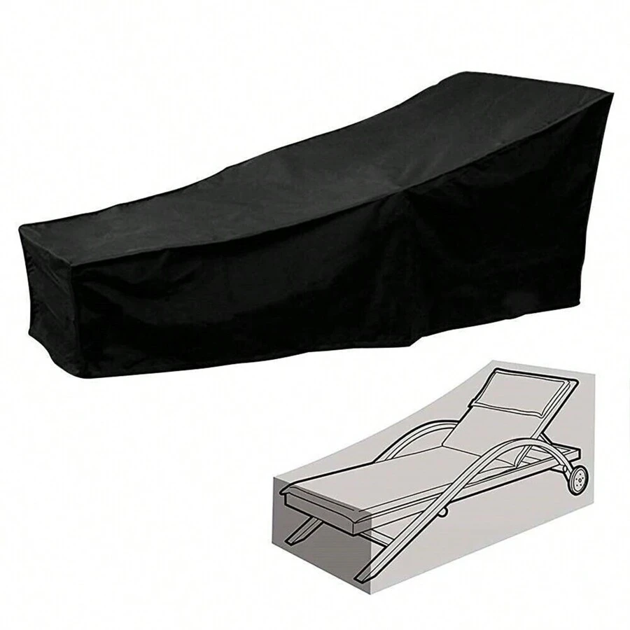 Waterproof Sunbed/Sun Lounger Outdoor Garden Furniture Cover Rattan Bed - Black - View 1