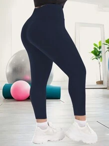 Pantaloni yoga elastici taglia grande per donne, comfortabili leggings a vita alta per il fitness