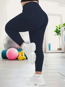 Pantaloni yoga elastici taglia grande per donne, comfortabili leggings a vita alta per il fitness