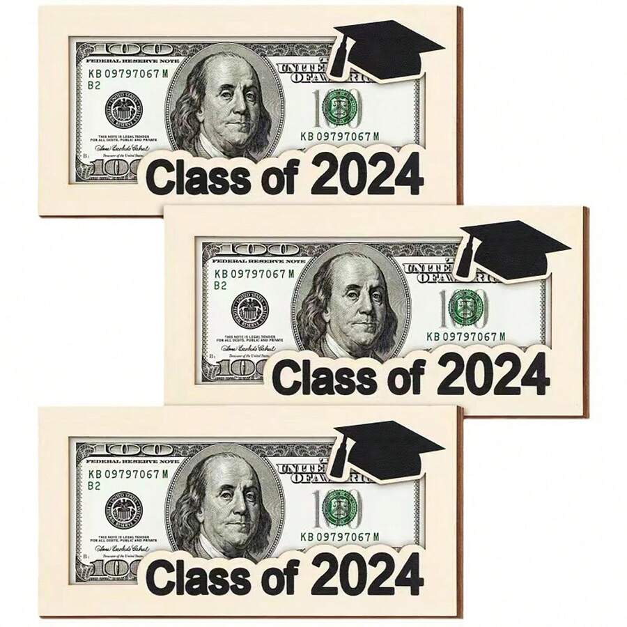 1pc/2pcs Graduation Gift Box Wooden Graduation Card Box Cash Box 2024