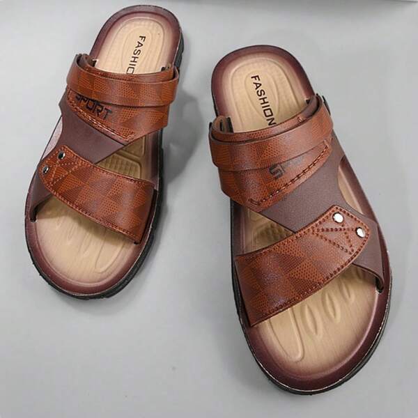 Sandalias de talla grande para hombre para actividades al aire libre, fondo suave antideslizante, para conducir, playa, chanclas de punta abierta