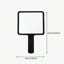 1pc Square Handheld Mirror, Makeup Mirror, Portable Beauty Mirror, Best Gift For Birthday, Graduation, School, Dorm, Home Decor, Study Supplies, Size: 16*9cm/6.2in*3.54in - Multicolor - View 5