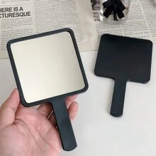 1pc Square Handheld Mirror, Makeup Mirror, Portable Beauty Mirror, Best Gift For Birthday, Graduation, School, Dorm, Home Decor, Study Supplies, Size: 16*9cm/6.2in*3.54in - Multicolor - View 4