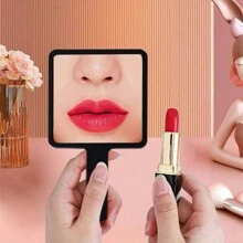 1pc Square Handheld Mirror, Makeup Mirror, Portable Beauty Mirror, Best Gift For Birthday, Graduation, School, Dorm, Home Decor, Study Supplies, Size: 16*9cm/6.2in*3.54in - Multicolor - View 6