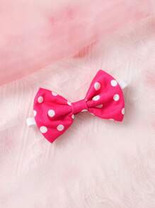 Lovely And Comfortable Baby Girl Slogan Printed Mesh Polka Dot Dress With Ruffles, Matched With Headband - Multicolor - View 8