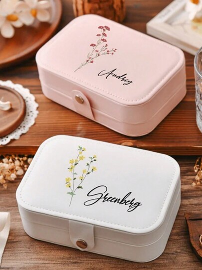 1PCPersonalized Jewelry Storage Box, Bridesmaid Gift, Ideal Gift For Mom, Custom Gift For Women, Holiday Travel Accessories