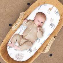 2 Packungen Baby Stubenwagen Laken, atmungsaktive kuschelige Spannbettlaken, elastische Reisebett Mode Regenbogen Muster, Standard Wiegen Laken für Baby Jungen Mädchen