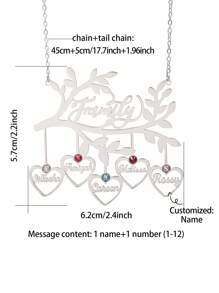 Customized Personalized Family Tree Birthstone Necklace With Multiple Names, Perfect Father's Day, Mother's Day, Valentine's Day, Birthday, Anniversary And Christmas Gift, Premium Family Keepsake For Friends, Classmates, Graduates